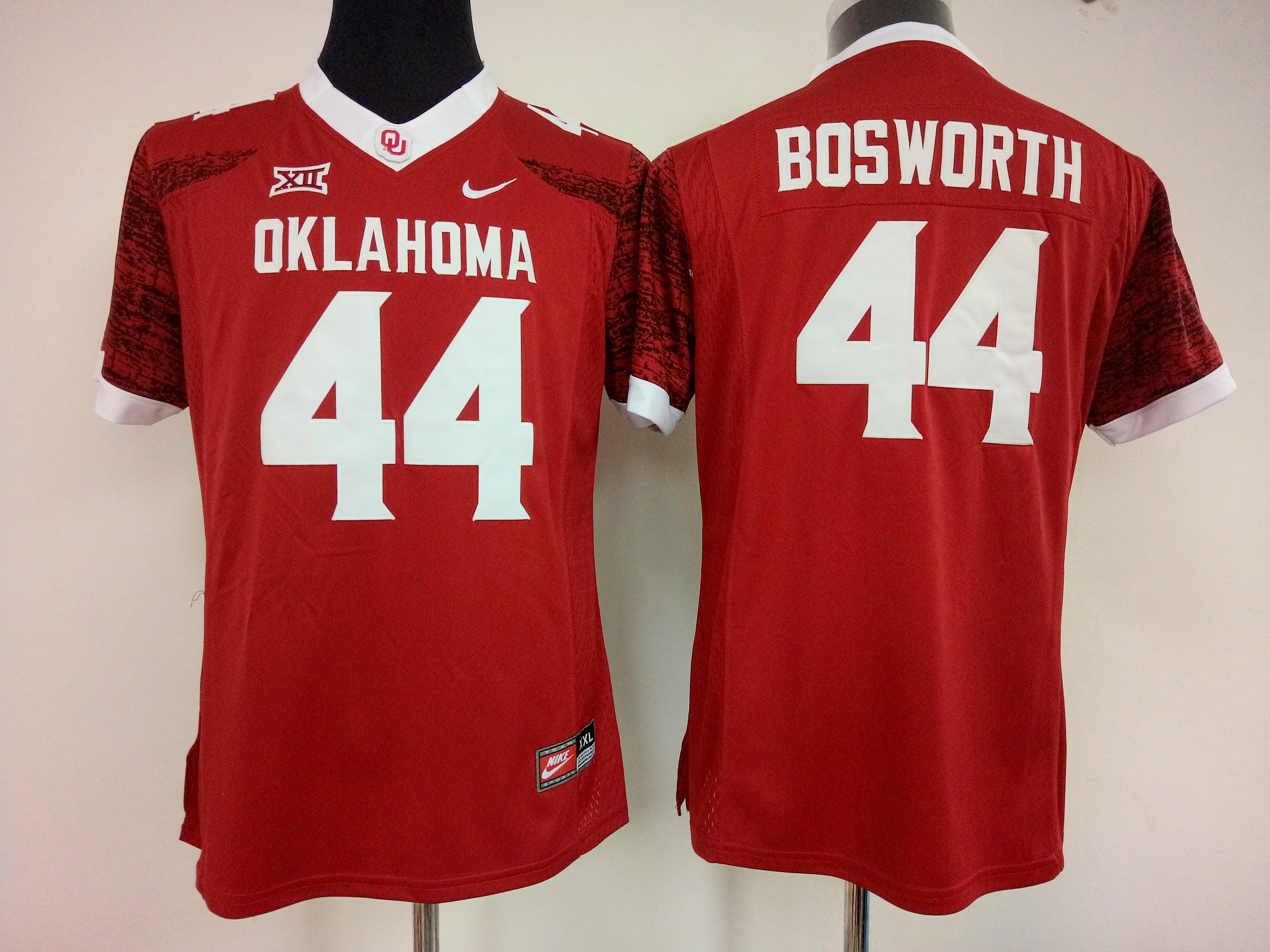 NCAA Womens Oklahoma Sooners Red #44 bosworth jerseys->women ncaa jersey->Women Jersey